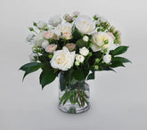 White & Pink Roses in Vase