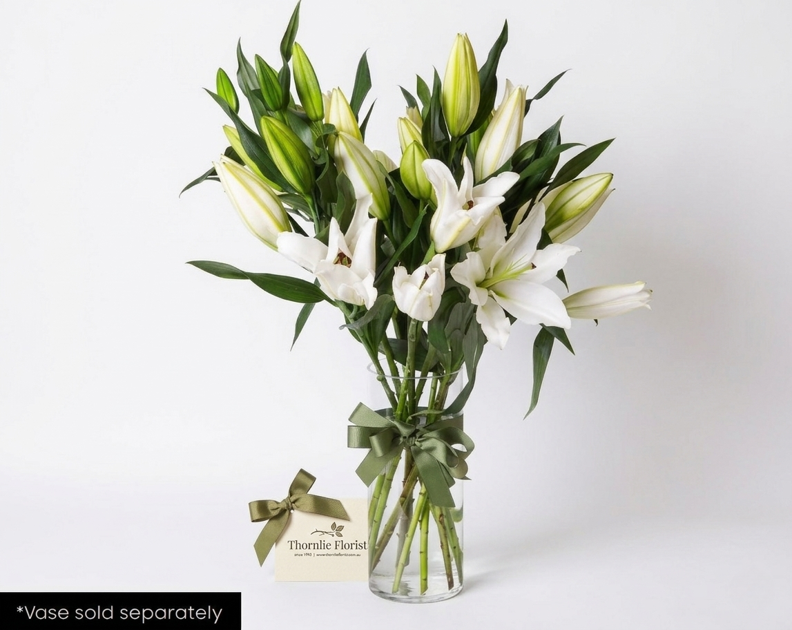 Pure Grace – Premium White Lily Arrangement
