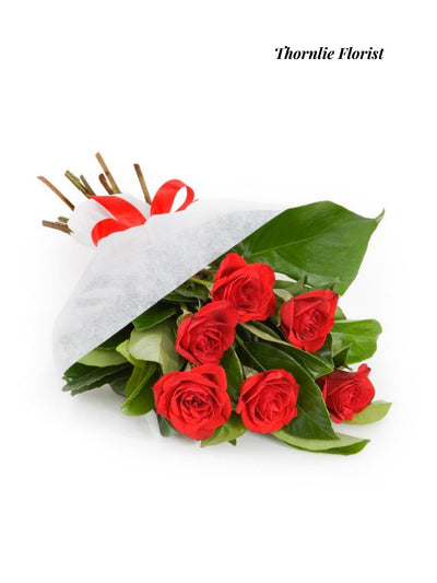 Romantic Red Rose Bouquet – 6 Stems