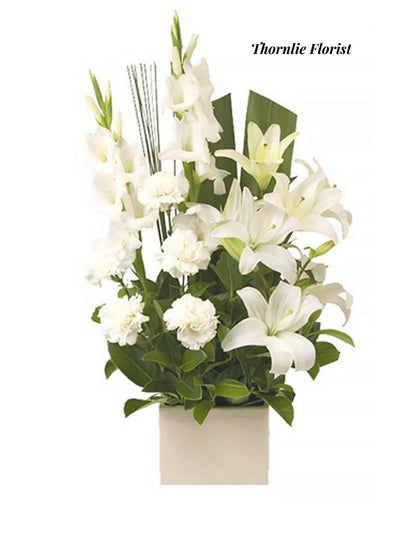 White Elegance Sympathy Arrangement