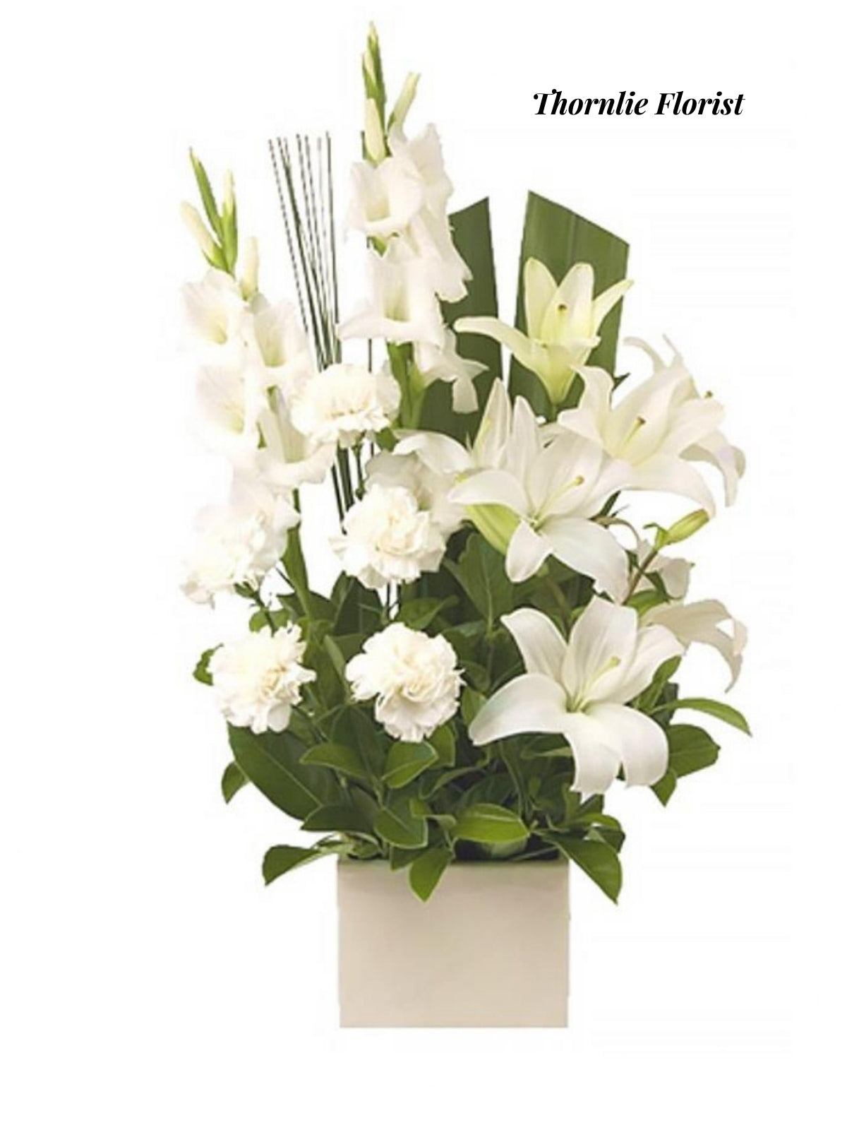 White Elegance Sympathy Arrangement
