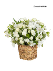 Elegant White Basket Arrangement