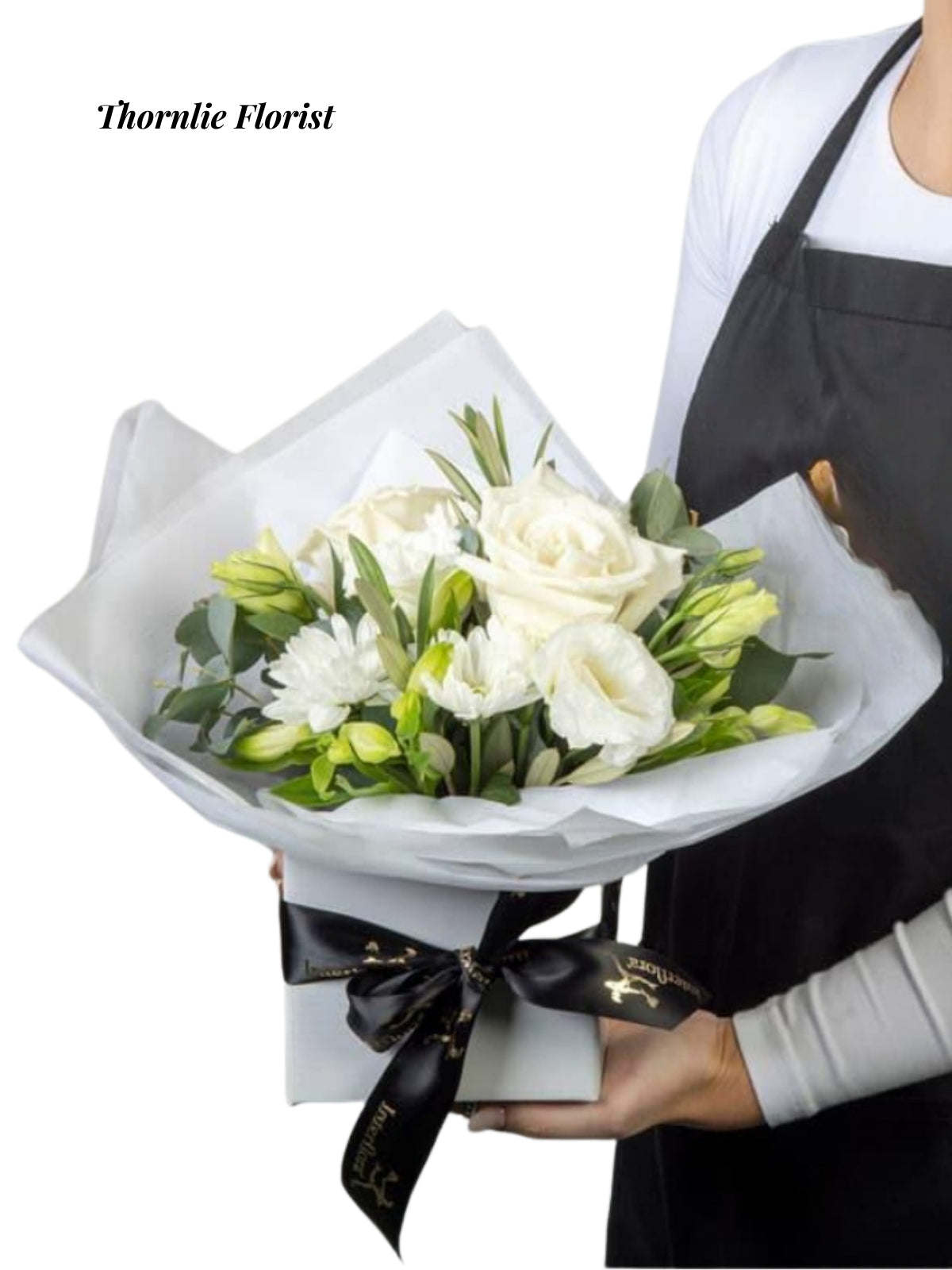 Petite White Gift Box Bouquet