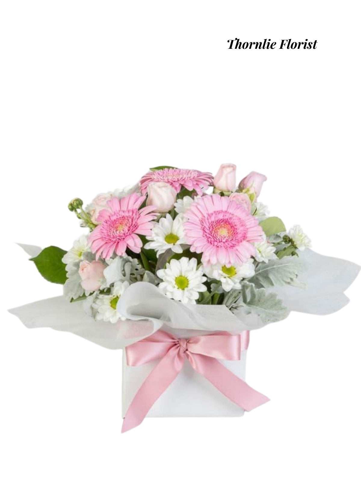 Pink Gerbera & Daisy Box Arrangement