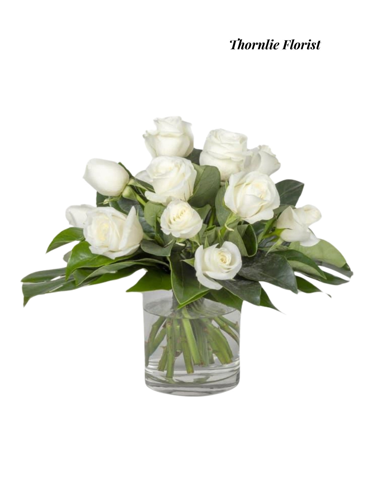 White Rose Vase Arrangement