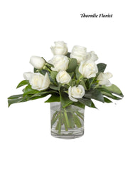 White Rose Vase Arrangement