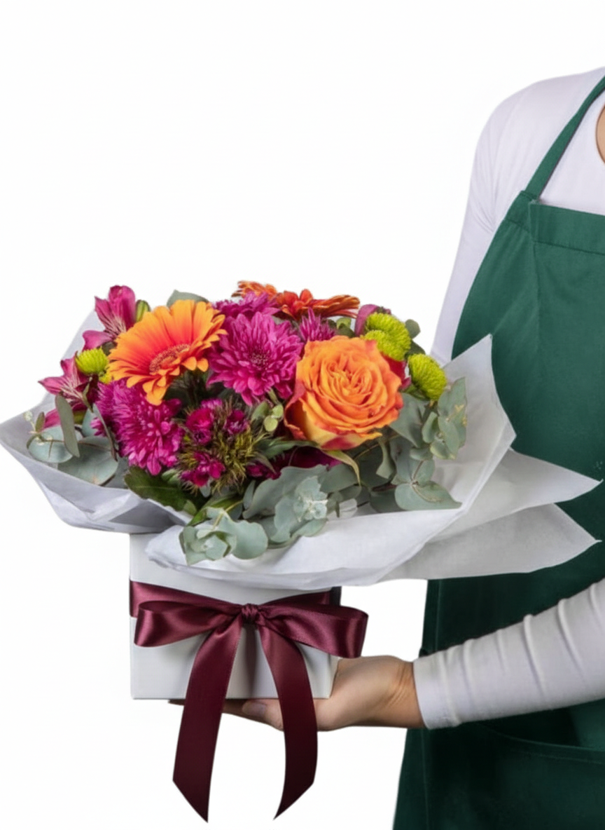 Vibrant Gerbera & Rose Gift Box