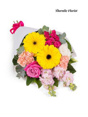 Sunshine Gerbera & Rose Bouquet – Bright Seasonal Mix