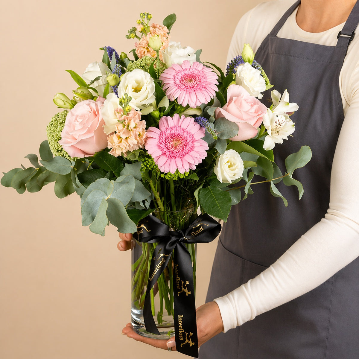 Florist Choice – Pink in Glass Vase