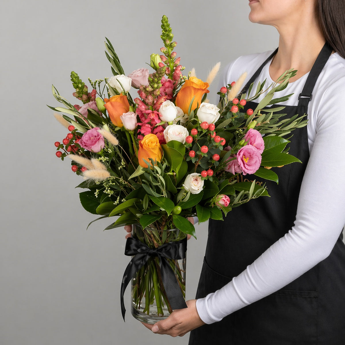 Florist Choice – Coral Garden with Glass Vase