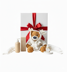 Luxury Baby Bath Gift Set with Plush Teddy in Robe