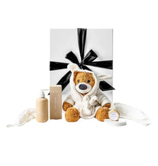 Luxury Baby Bath Gift Set with Plush Teddy in Robe