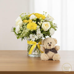 Sunshine Baby Welcome Bouquet with Teddy Bear