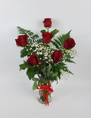 Timeless Love Vase – Half Dozen Premium Red Roses