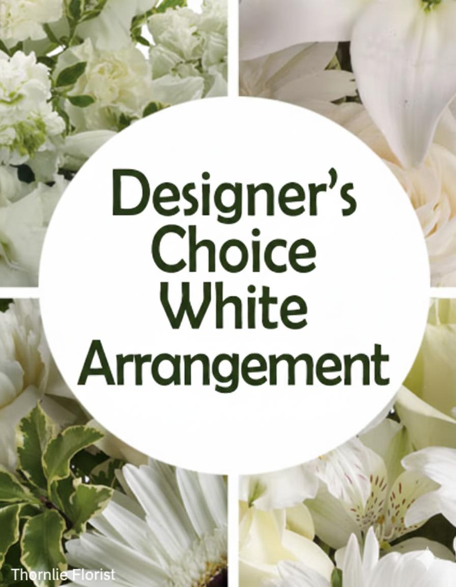 Designer’s Choice: Elegant White & Ivory Seasonal Arrangement