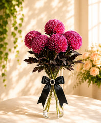 Royal purple mums vase