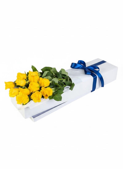 Elegant Yellow Roses Gift Box